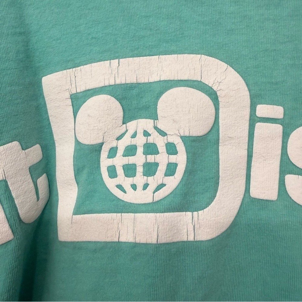 Walt Disney World Spirit Jersey Spell-Out Teal Blue Long Sleeve Adult XXL - Picture 7 of 13